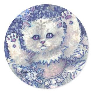 Snowflake Kitten Stickers