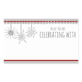 Snowflake Name Badge Rectangular Sticker