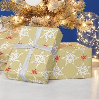 SNOWFLAKE PATTERN festive modern minimal red gold