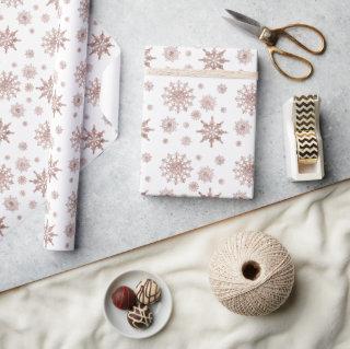 Snowflake Pattern In Faux Rose Gold Looking Color