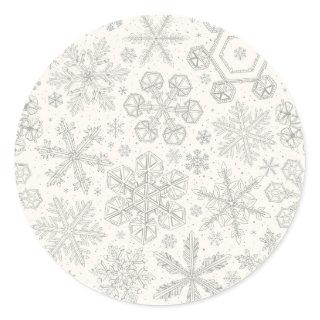 Snowflakes Classic Round Sticker