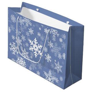 Snowflakes Graphic Customize Color Background on Large Gift Bag