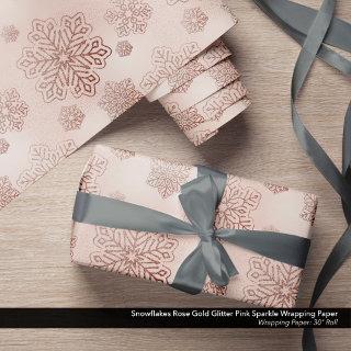 Snowflakes Rose Gold Glitter Pink Sparkle