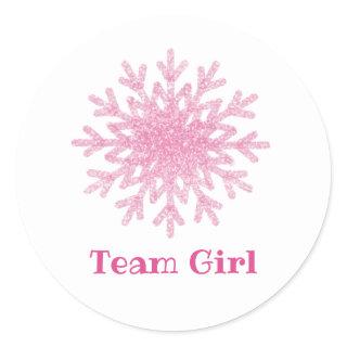Snowflakes TEAM GIRL Gender Reveal Game Labels