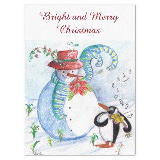 SNOWMAN AND PENGUIN'S WINTER SERENADE TISSUE PAPER