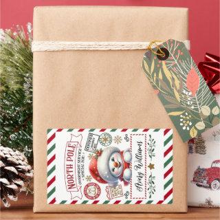 Snowman Christmas Special Delivery From Sant Rectangular Sticker