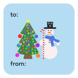 Snowman & Christmas Tree #4-3 Stickers