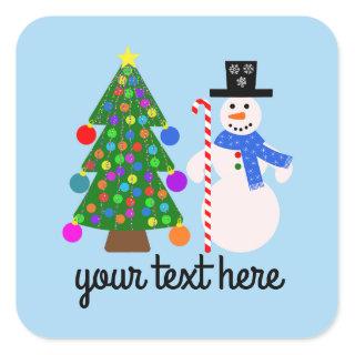 Snowman & Christmas Tree #4 Stickers