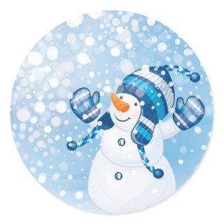Snowman Classic Round Sticker