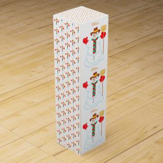 Snowman Customizable White Wine Box