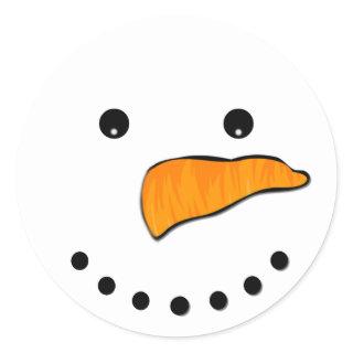 Snowman Face Classic Round Sticker