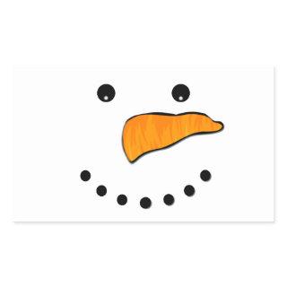 Snowman Face Rectangular Sticker