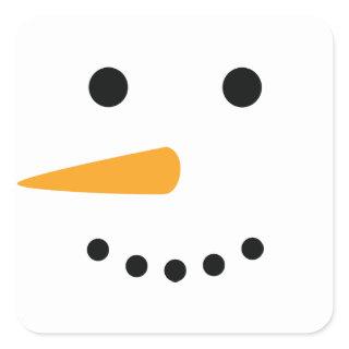 Snowman Face Square Sticker