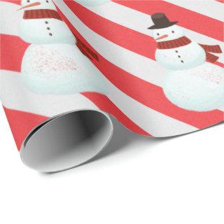 Snowman On Candy Cane Stripes