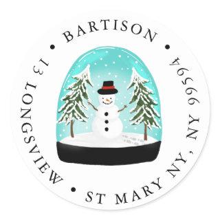 snowman snow globe  company Classic Round Sticker