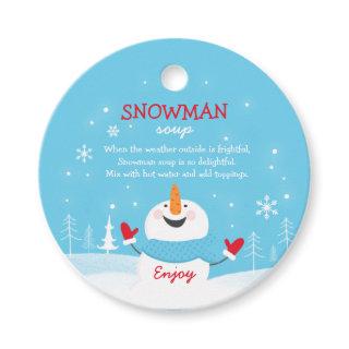 Snowman Soup Christmas Hot Chocolate Gift Favor Tags