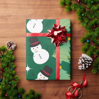 Snowmen and Christmas Tree Pattern