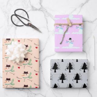 Snowmen Trees Unconventional Christmas Colors  Sheets