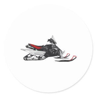 Snowmobile Classic Round Sticker