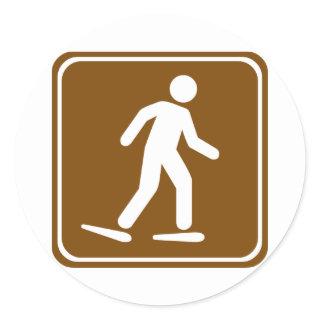 Snowshoe Trail Highway Sign Classic Round Sticker