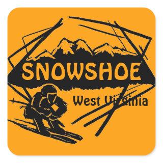 Snowshoe West Virginia orange ski logo stickers
