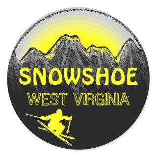 Snowshoe West Virginia yellow ski stickers