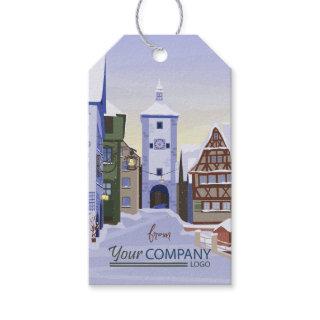 Snowy Bavarian Village Company Holiday Card Gift Tags