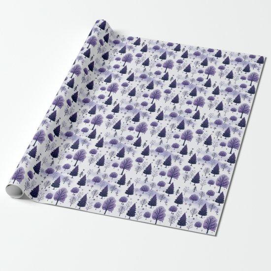Snowy Forest Purple Christmas  Roll