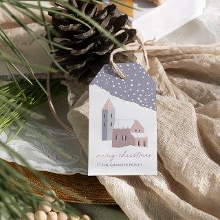Snowy Village Holiday Gift Tags