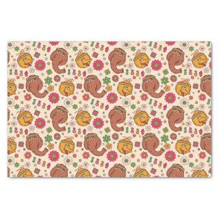 Snuffleupagus and Big Bird Groovy Flower Pattern Tissue Paper