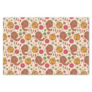 Snuffleupagus and Big Bird Groovy Flower Pattern Tissue Paper