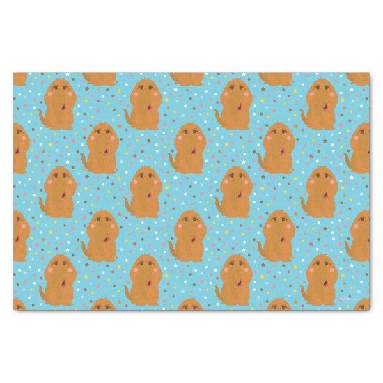 Snuffleupagus Blue Stars & Dots Pattern Tissue Paper