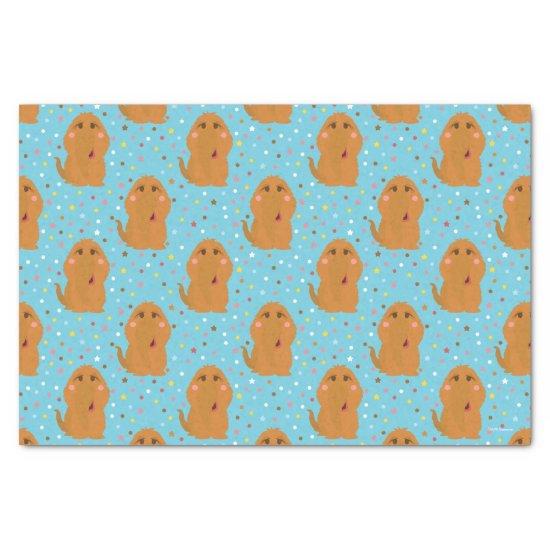 Snuffleupagus Blue Stars & Dots Pattern Tissue Paper