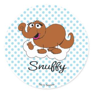 Snuffleupagus Doodley Graphic Classic Round Sticker