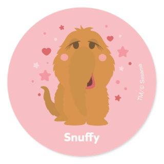 Snuffy Hearts & Stars Graphic Classic Round Sticker