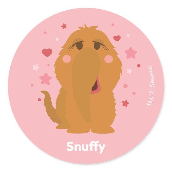 Snuffy Hearts & Stars Graphic Classic Round Sticker