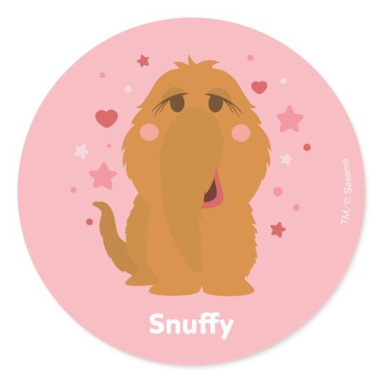 Snuffy Hearts & Stars Graphic Classic Round Sticker