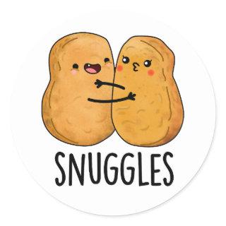 Snuggles Funny Nugget Couple Pun  Classic Round Sticker