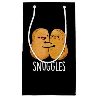 Snuggles Funny Nugget Couple Pun Dark BG Small Gift Bag