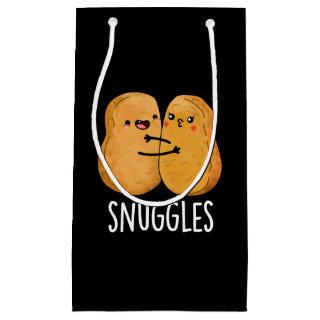 Snuggles Funny Nugget Couple Pun Dark BG Small Gift Bag