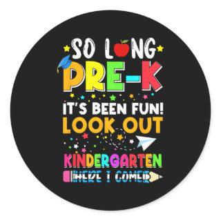 So Long Pre-K Kindergen Here I Come Graduation 202 Classic Round Sticker