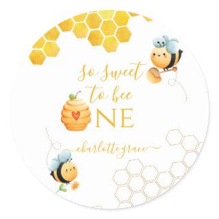 So Sweet To Bee One Bee Birthday Classic Round Sticker