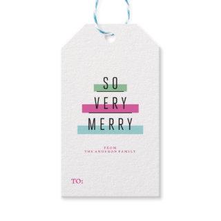 SO VERY MERRY bright holiday christmas Gift Tags