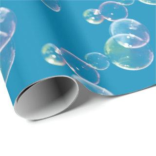 Soap Bubbles On Blue
