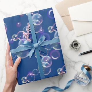 Soap Bubbles On Blue