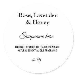 soap name weight website ingredients details q r  classic round sticker