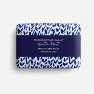 Soap Packaging Paper - abstract blue checks