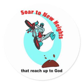 Soar to new heights that reach up to God Classic Round Sticker