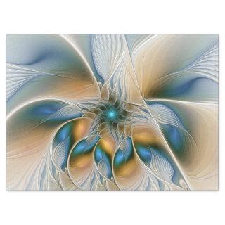 Soaring, Abstract Fantasy Fractal Art With Blue Tissue Paper