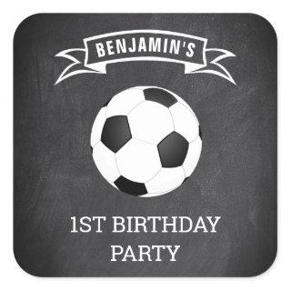 Soccer 1st Birthday Party Favor Sticker